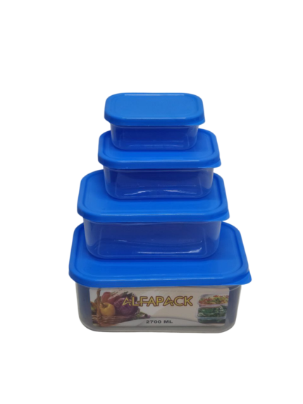 4-piece refrigerator container set with lid