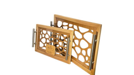 Metal handle tray set