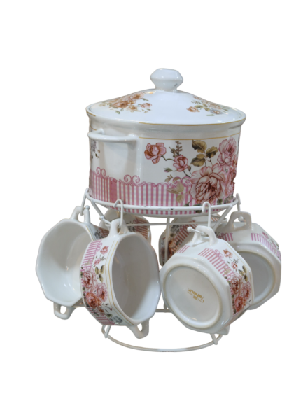 Soup set with a bow tie pot