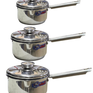 3-piece stainless steel casserole dish with lid