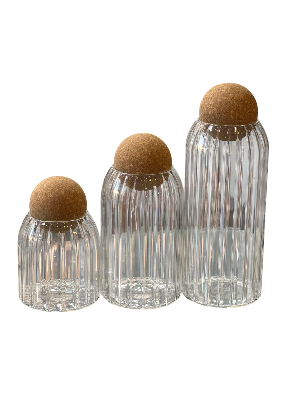 Jar set, legumes, ribbed glass, ball lid
