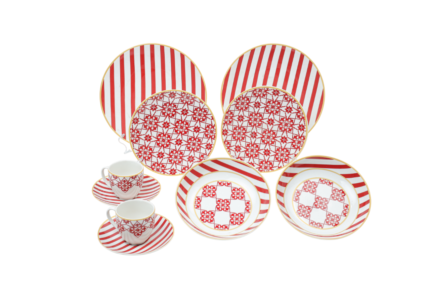 Dinner set, 30 pieces, Marines Red