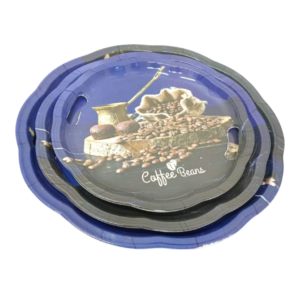 3-in-1 round melamine tray set