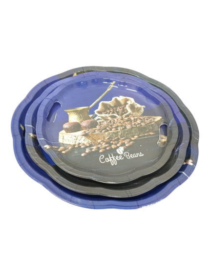 3-in-1 round melamine tray set