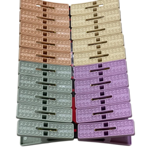 Plastic clip, 4 colors, braided, 20 pieces