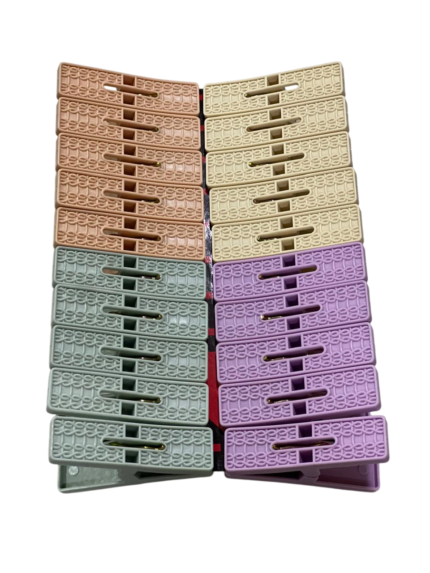 Plastic clip, 4 colors, braided, 20 pieces