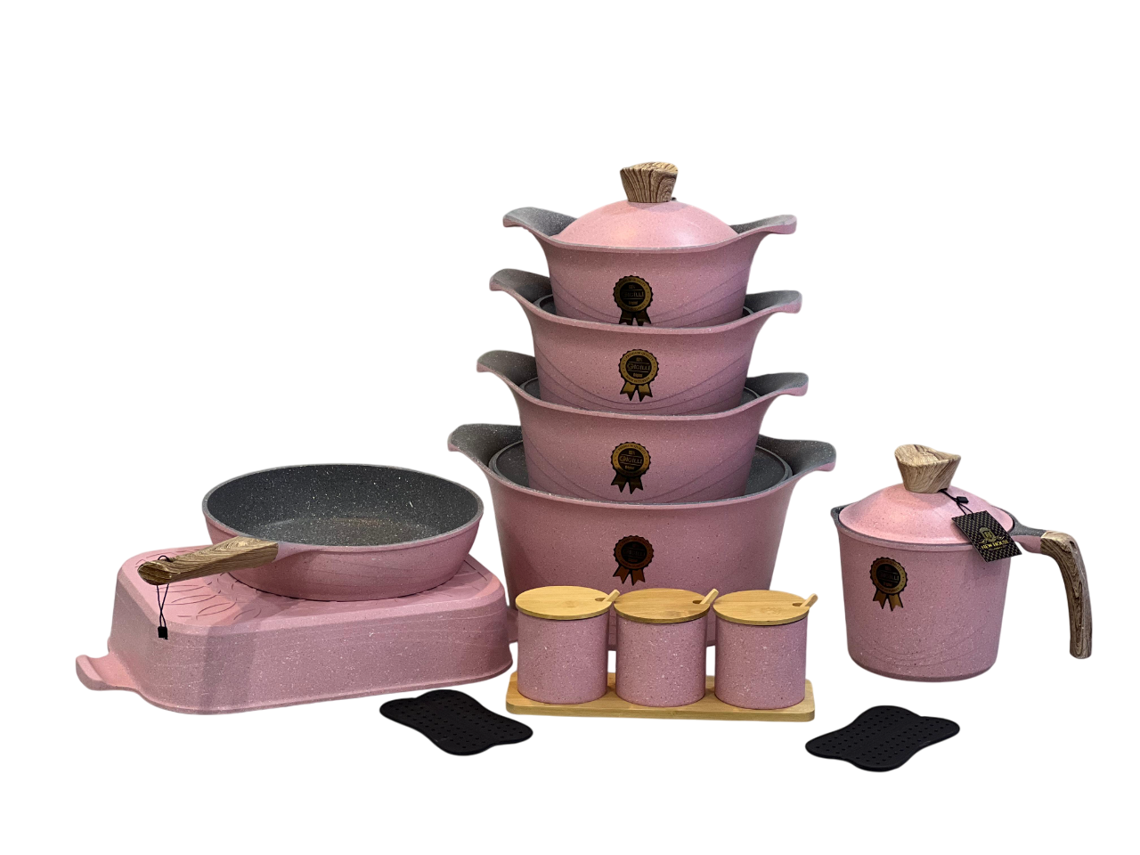 Korean style granite cookware set, 16 pieces