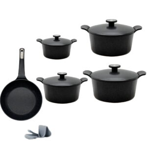 New Flame 9-piece ribbed granite set