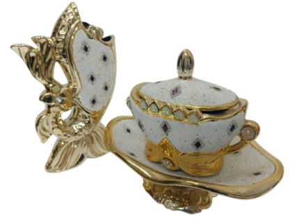 gilded crystal ceramic set