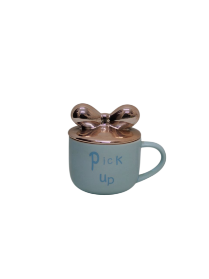 Soup mug with a bow-shaped lid, single