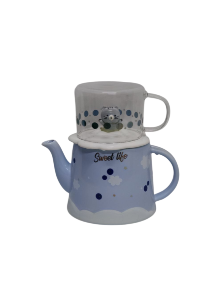 Colorful teapot set with mug