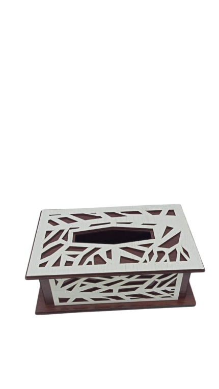 Tissue box, arabesque wood