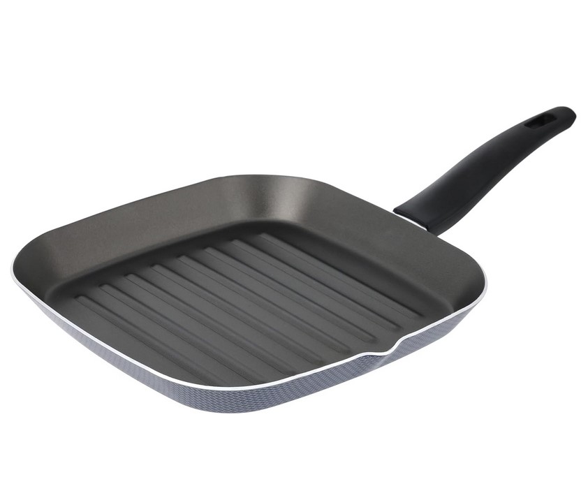 Square grill, 28 cm, Sandro silver squares, 2.8 mm Italian