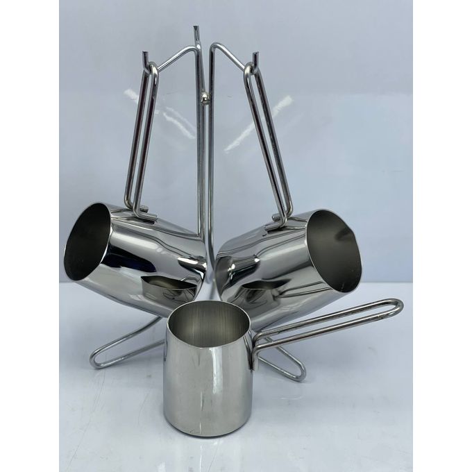 Stainless steel coffee pot set on a stand - Image 2