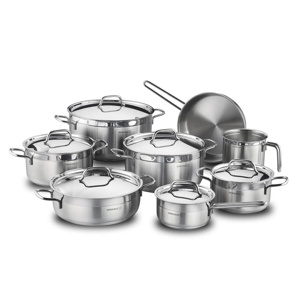 Korkmaz 14-piece stainless steel set