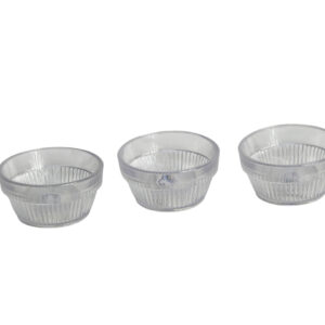 small embossed acrylic sauce cup