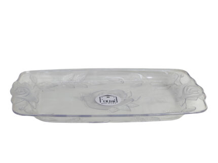 Rectangular acrylic rose-shaped tray