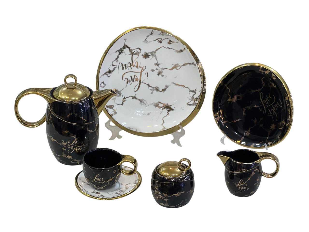 Tea and cake set, 24 pieces