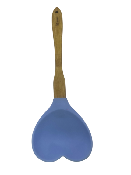 Silicone spoon with wooden handle