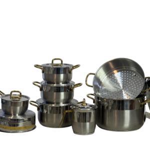 14-piece gold-plated stainless steel cookware set