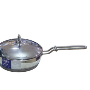 Frying pan, stainless steel, size 18, with lid