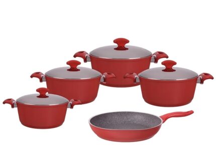 Ceramic and granite cookware set, 9 pieces