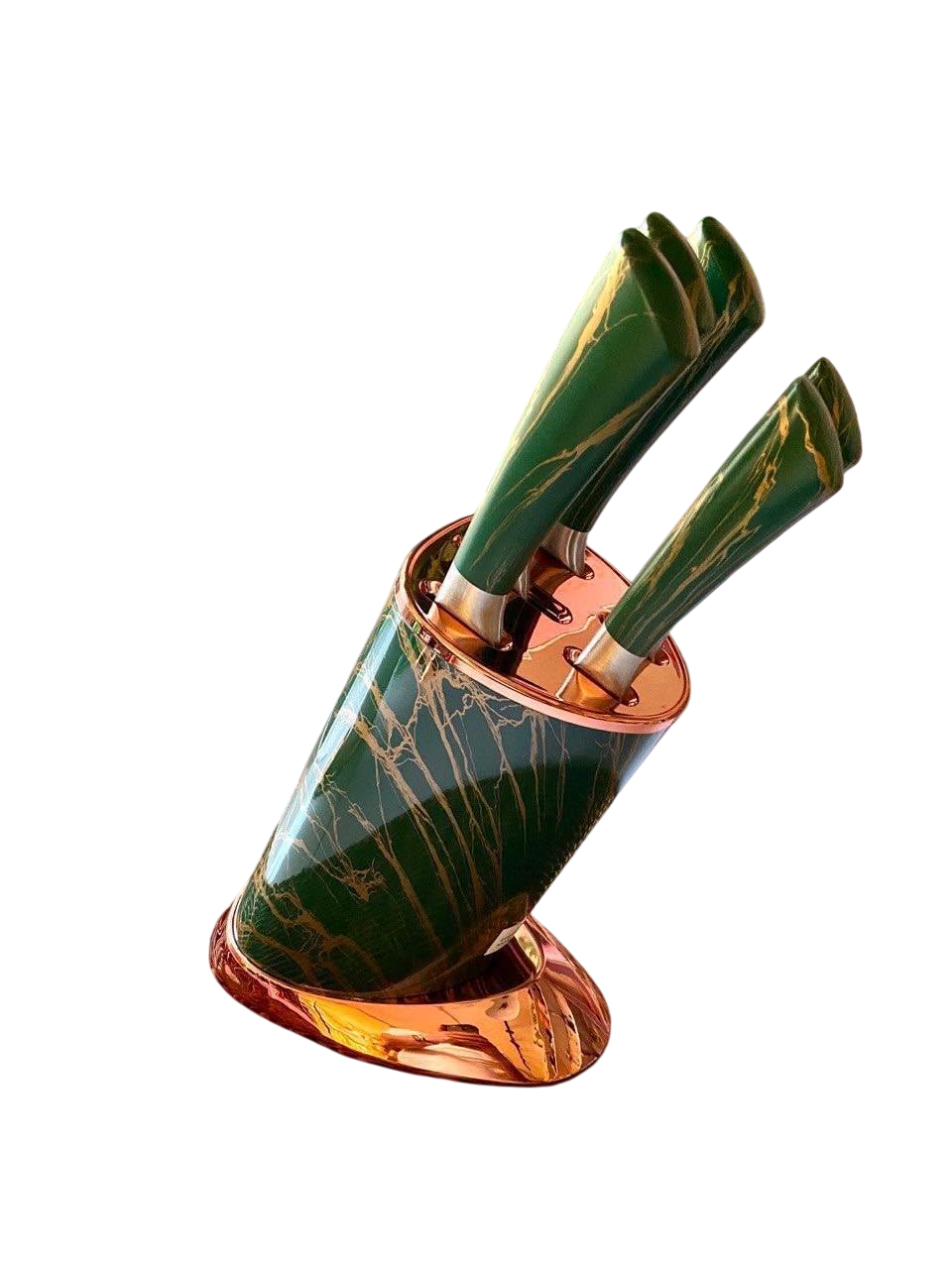 Knife set, gold base