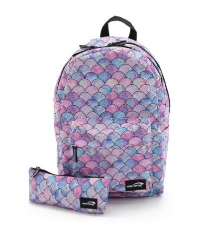 Printed bag, 2 pockets + laptop pocket, 18L
