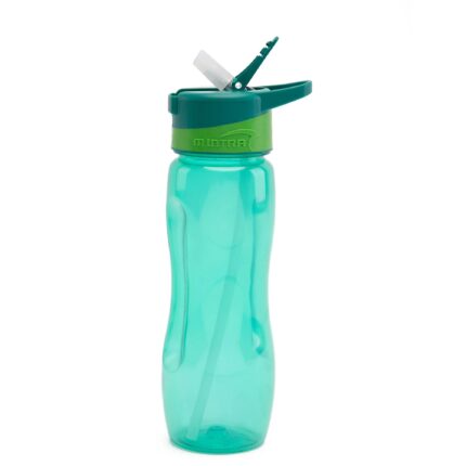 Colored water bottle, 650ml, with straw
