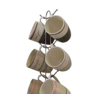 Coffee mug set, on a stand