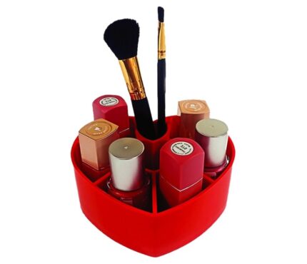 Heart-shaped cosmetic organizer