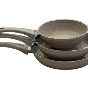 3-piece ribbed frying pan set