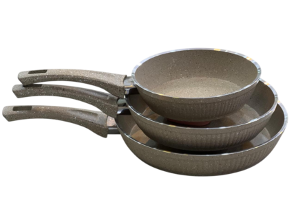 3-piece ribbed frying pan set