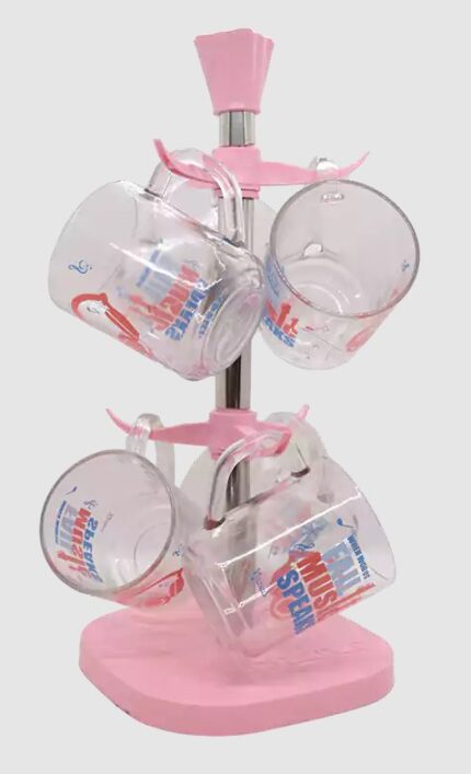 Mug set, 7 pieces, stainless steel holder