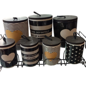 Spice set, 7 pieces, wooden lid