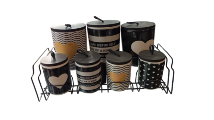 Spice set, 7 pieces, wooden lid