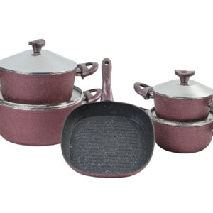 Granite cookware set, 9 pieces, with grill