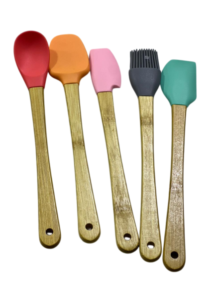Wooden handle serving set, 5*1
