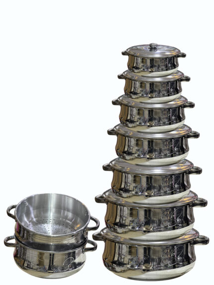 8-piece aluminum cookware set, green paint