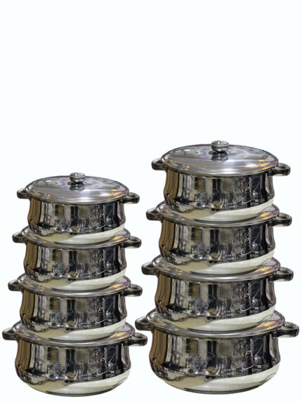 8-piece aluminum cookware set, luxury finish