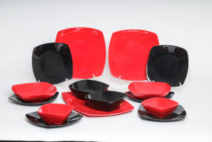 Melamine set, colors, 38 pieces