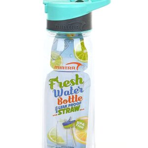 Colored water bottle with straw, 800 ml