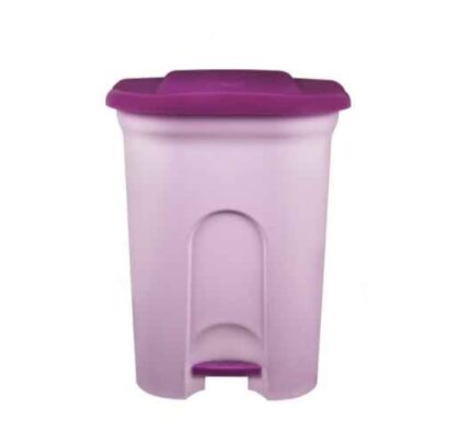 A large, seashell-shaped trash can