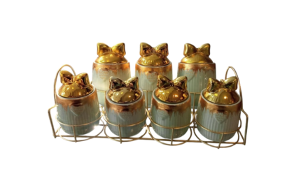 Spice set, 7 pieces, bow