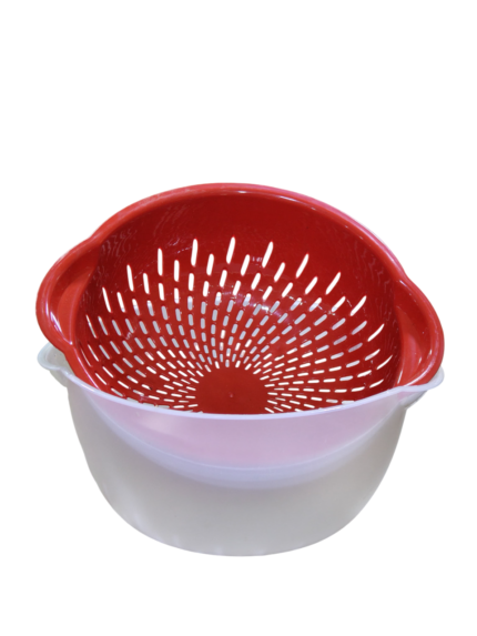 بولة خلط شفاف + مصفاة فاكهه الوان