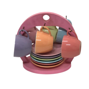 Set, mug, tea, bow, with saucer