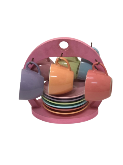 Set, mug, tea, bow, with saucer