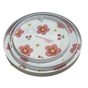 Melamine tray set, 3 pieces, round