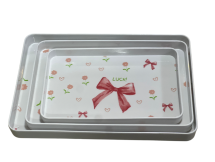 Melamine tray set, 3 rectangular pieces