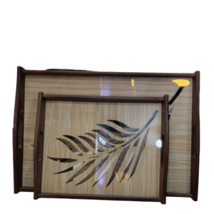 2-piece wooden tray set, Arabesque design